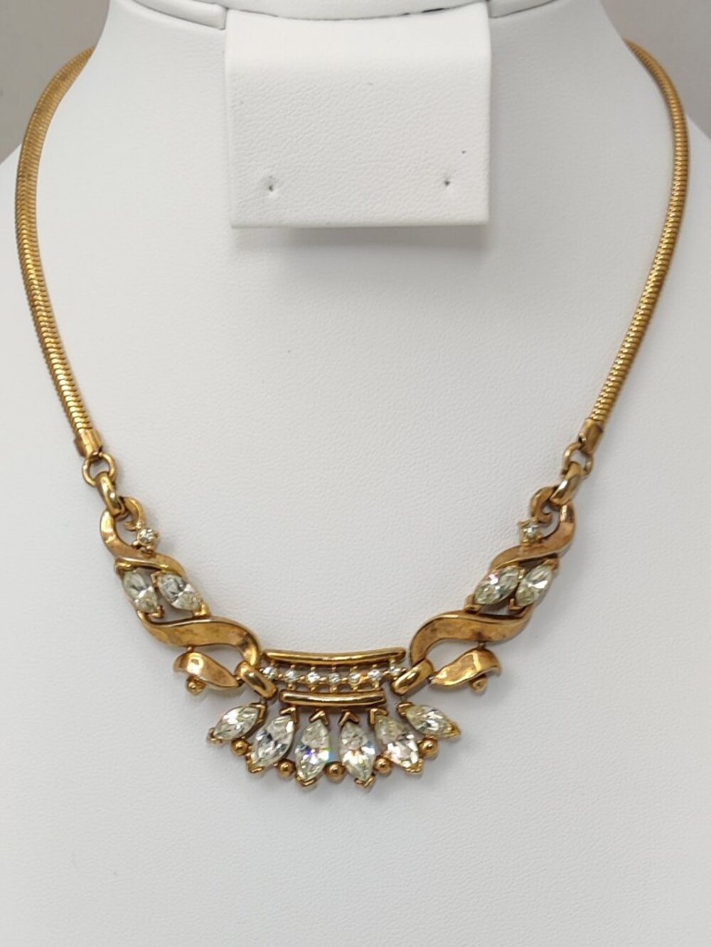 Vintage 50s Signed Crown Trifari PAT PEND A Philippe Book Piece Coronet Necklace